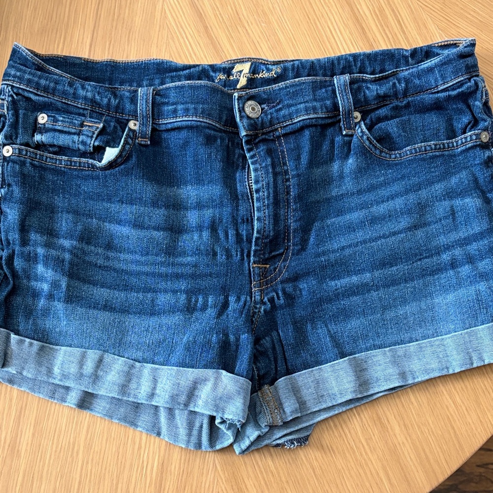 Seven for all mankind Denim Roll-Cuff Women's Shorts - Blue